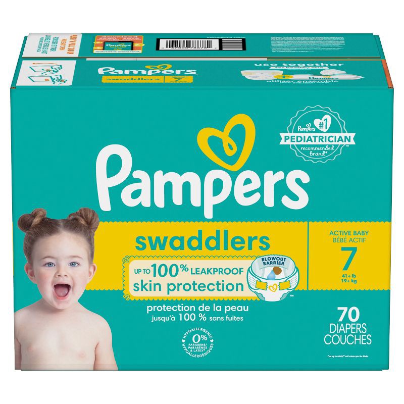 slide 14 of 14, Pampers Swaddlers Active Baby Diapers Pack - Size 7 - 70ct, 70 ct