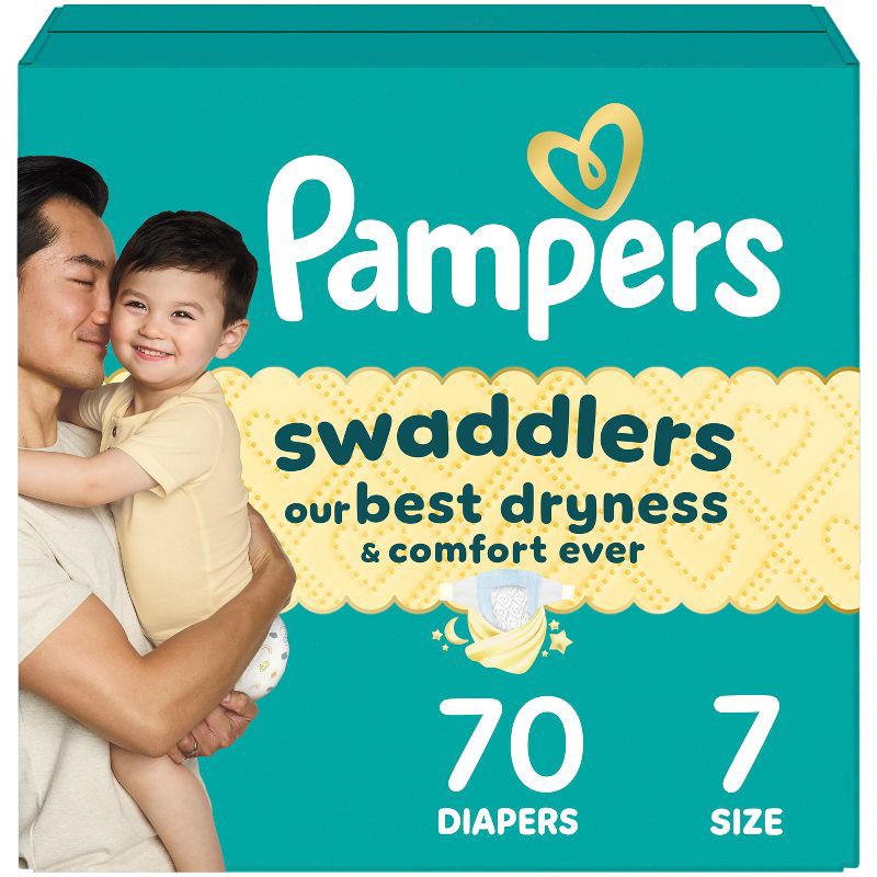 slide 1 of 16, Pampers Swaddlers Sensitive Disposable Diapers - Size 7 - 70ct, 7 x 70 ct