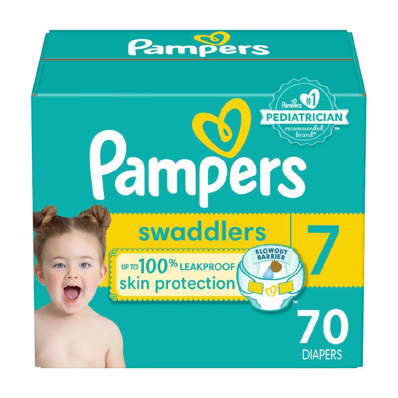 slide 1 of 14, Pampers Swaddlers Active Baby Diapers Enormous Pack - Size 7 - 70ct, 70 ct