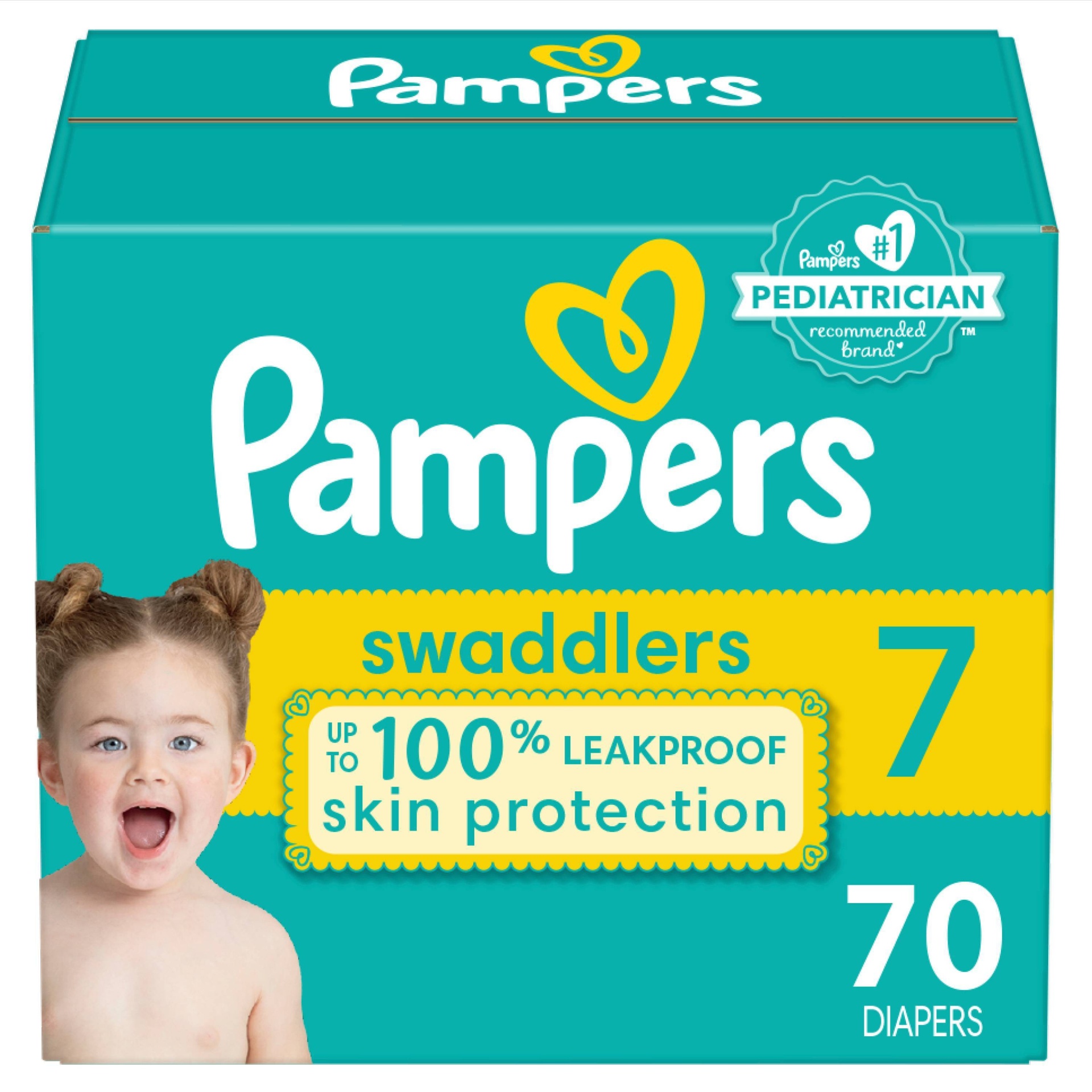 slide 1 of 11, Pampers Swaddlers Diapers Enormous Pack - Size 7 - 70ct, 70 ct