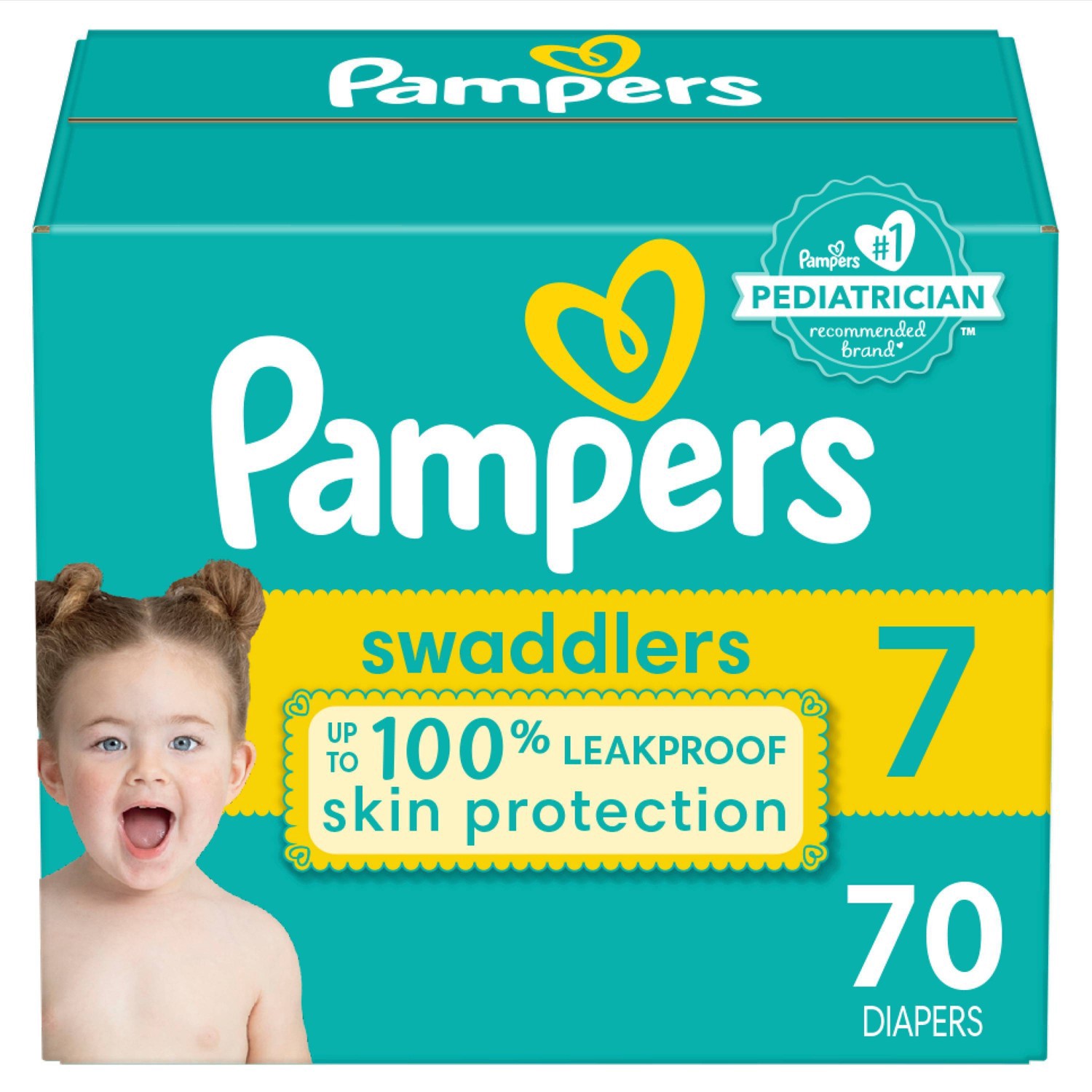 slide 1 of 9, Pampers Swaddlers Active Baby Diapers Enormous Pack - Size 7 - 70ct, 70 ct