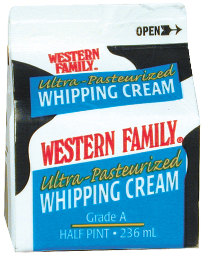 slide 1 of 1, Western Family Whipping Cream Ultra Pasteurized, 8 oz