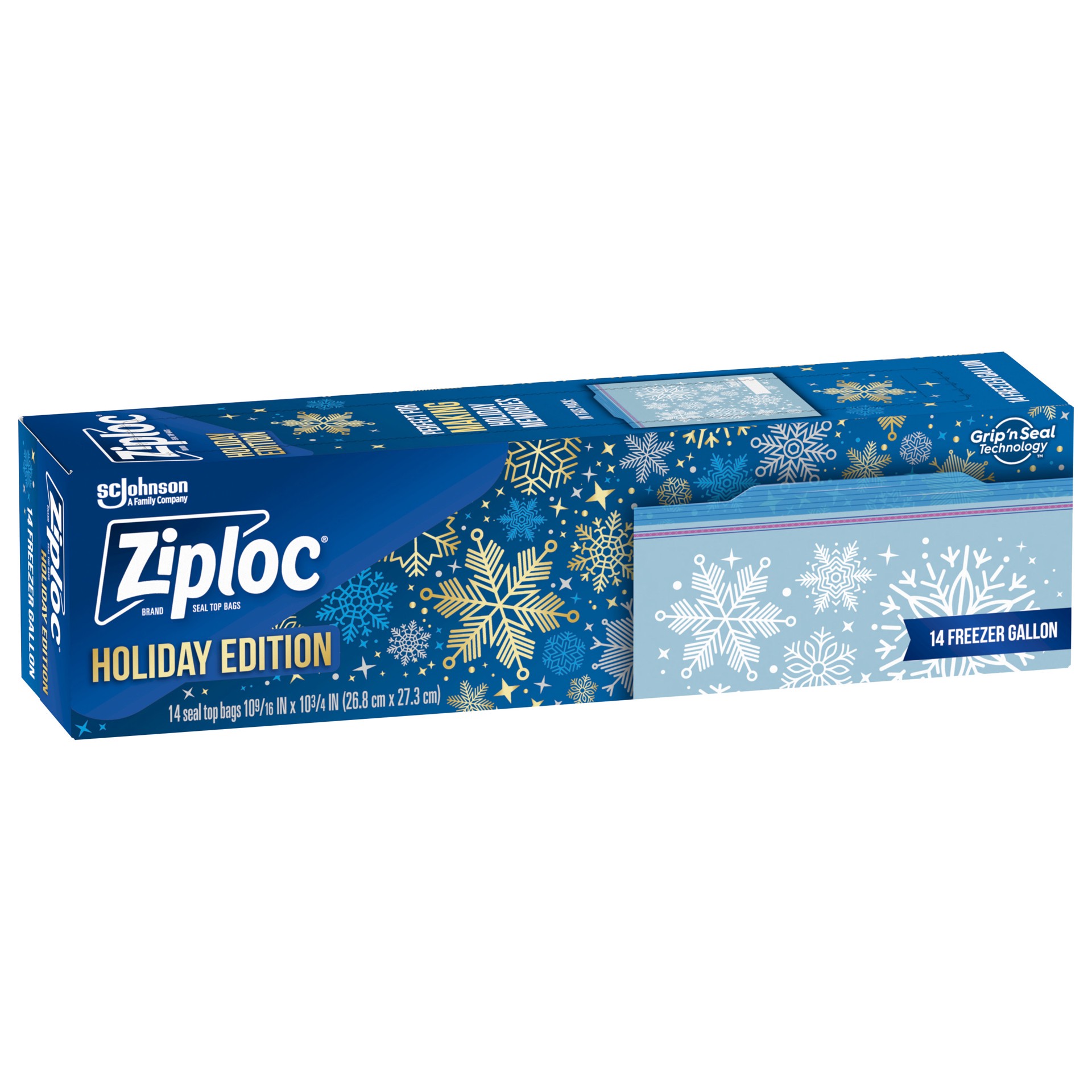 slide 5 of 5, Ziploc Brand Freezer Bags Holiday, Gallon, 14 Count, 14 ct