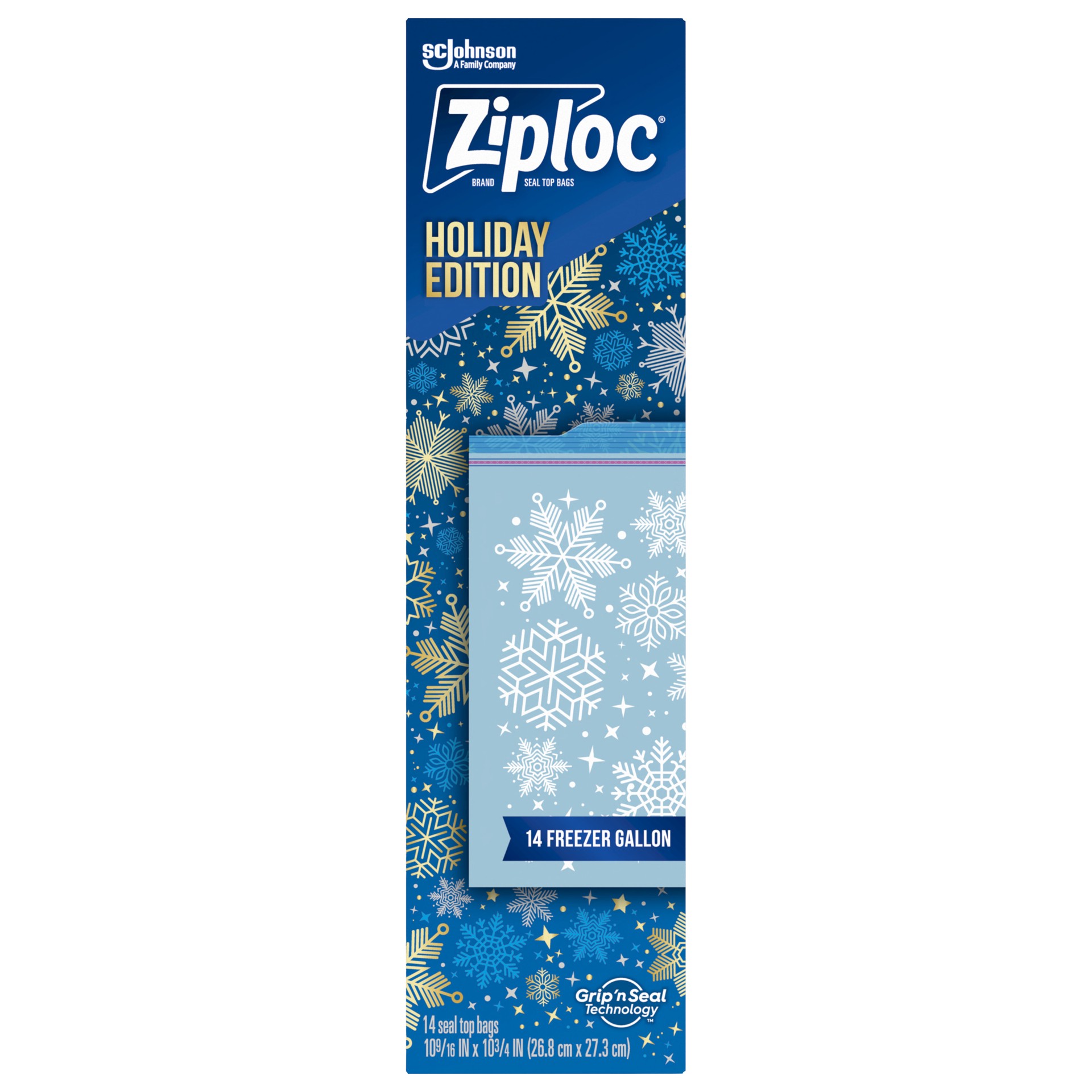 slide 4 of 5, Ziploc Brand Freezer Bags Holiday, Gallon, 14 Count, 14 ct