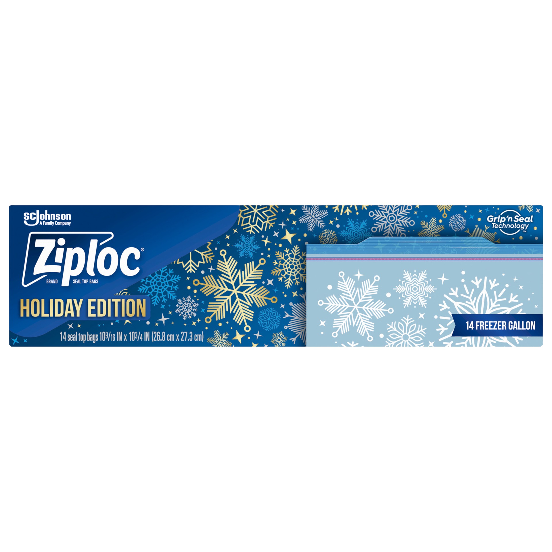 slide 1 of 5, Ziploc Freezer Gallon Seal Top Bags 14 ea, 14 ct