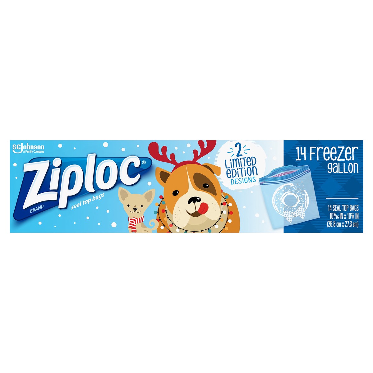 slide 1 of 5, Ziploc Brand Freezer Bags Holiday, Gallon, 14 Count, 14 ct