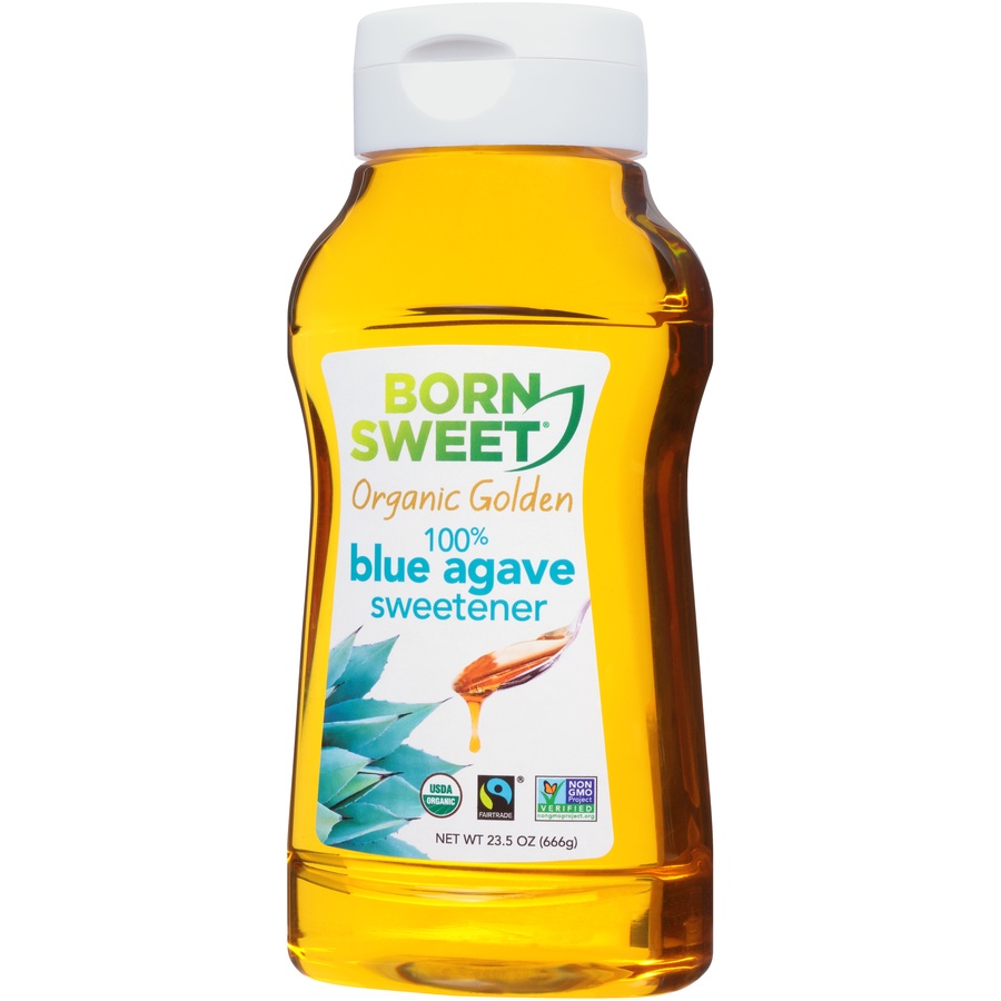 slide 3 of 8, Born Sweet Organic Golden 100% Blue Agave Sweetener 23.5 Oz. Bottle, 1 ct