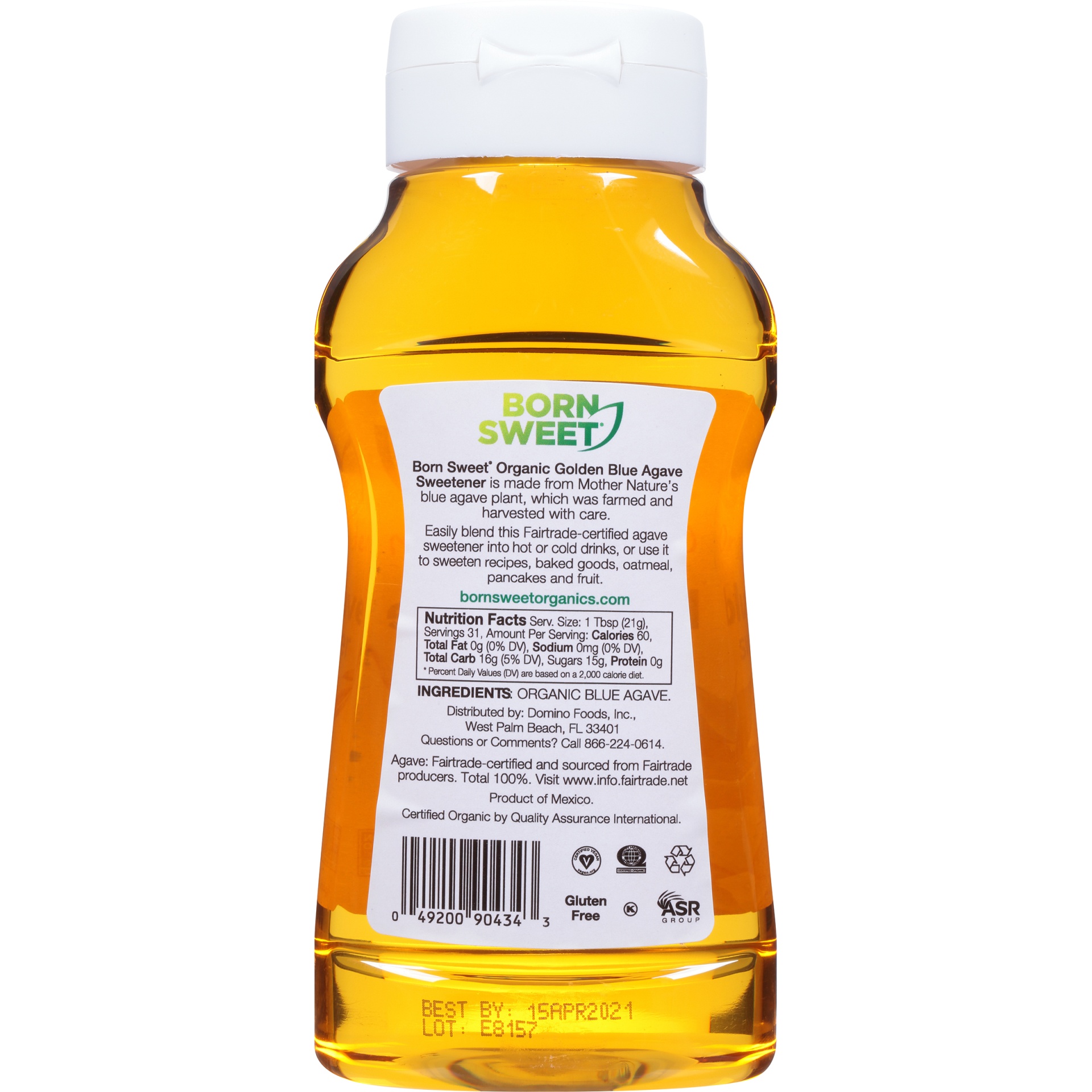 slide 6 of 8, Born Sweet Organic Golden 100% Blue Agave Sweetener 23.5 Oz. Bottle, 1 ct