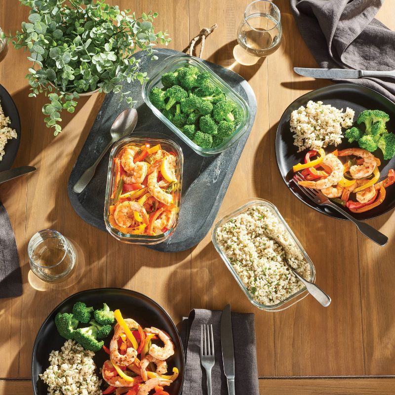 slide 5 of 6, Rubbermaid 6pc (set of 3) Brilliance Glass Food Storage Containers: Glass Meal Prep & Lunch Containers with Lids, 6 ct