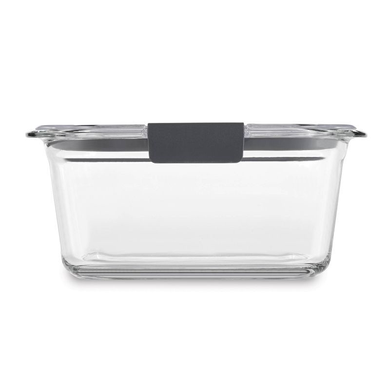 slide 2 of 8, Rubbermaid OS 4.7 Cup/1.1 Liter Brilliance Glass: Microwave, Freezer & Oven Safe Food Storage Container, 1.1 liter