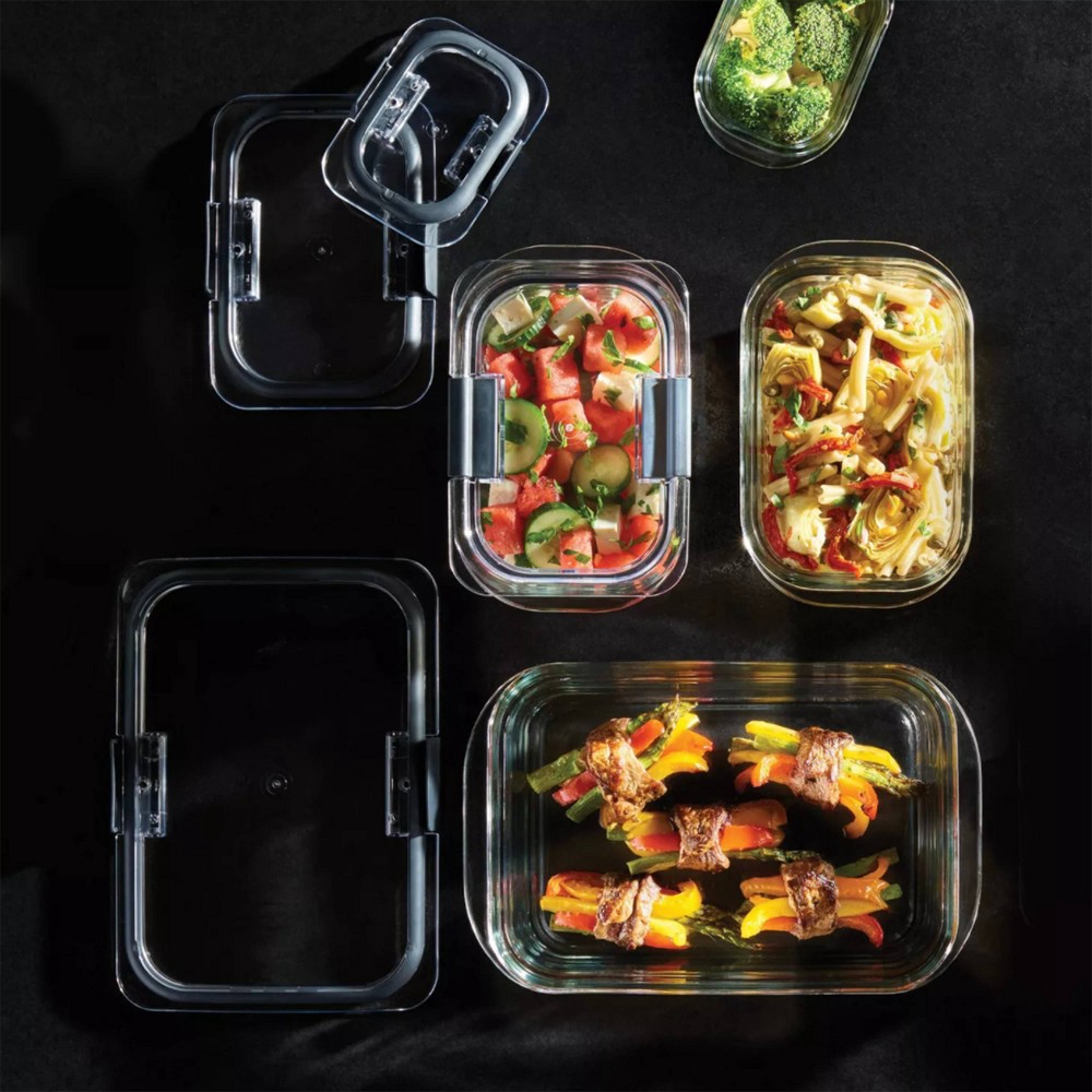 slide 2 of 8, Rubbermaid Brilliance Glass Rectangular Food Storage Container - Clear, 2 ct