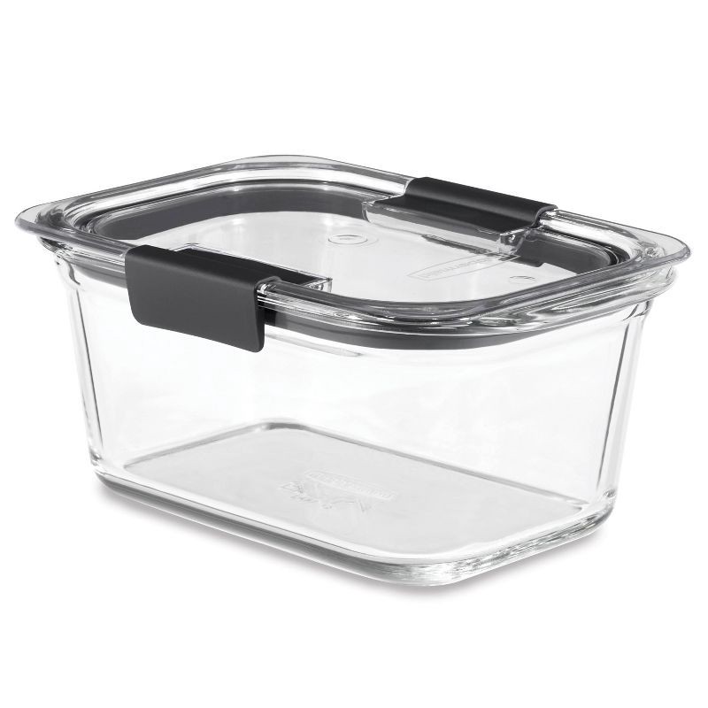 slide 6 of 8, Rubbermaid OS 4.7 Cup/1.1 Liter Brilliance Glass: Microwave, Freezer & Oven Safe Food Storage Container, 1.1 liter