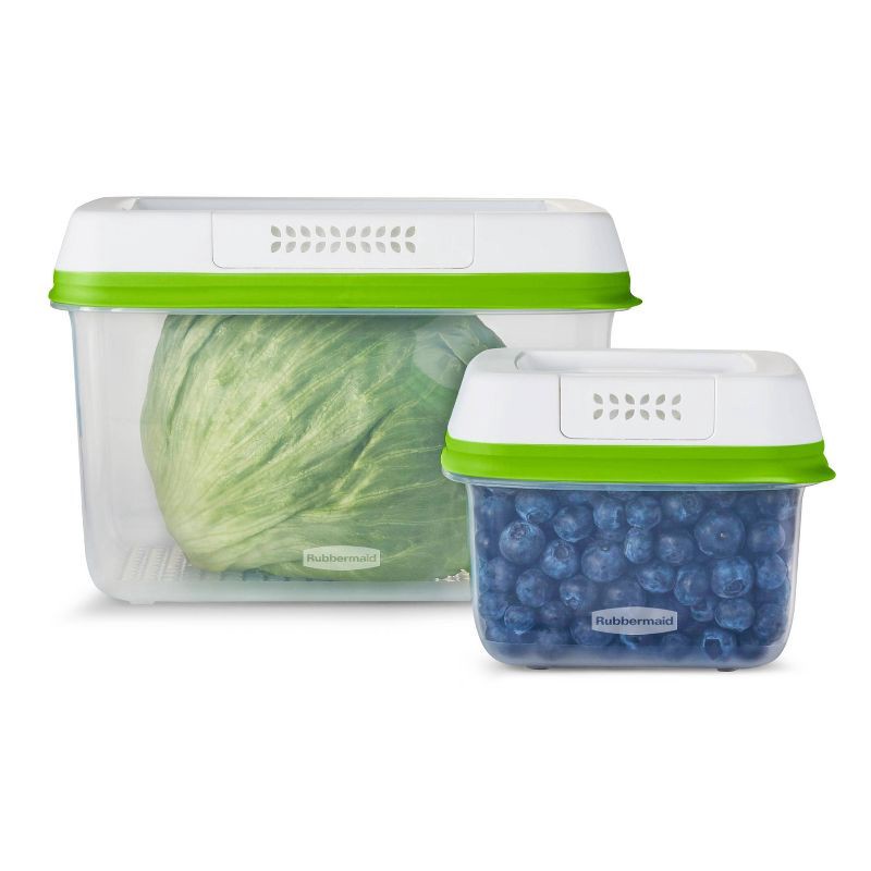 slide 1 of 5, Rubbermaid 4pc Freshworks Set Green, 4 ct