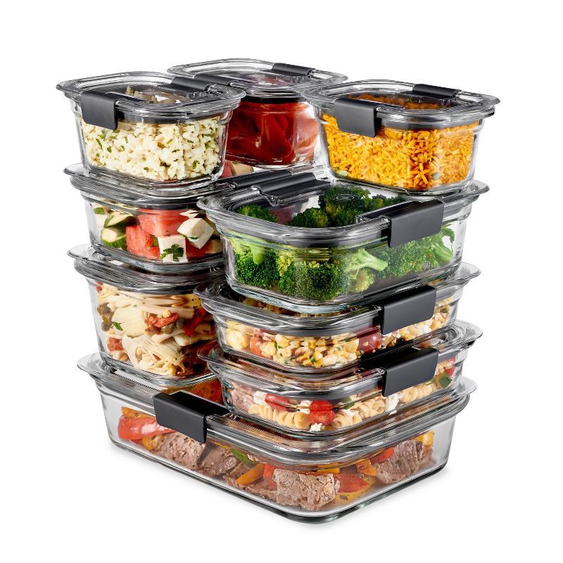 slide 5 of 5, Rubbermaid 10pc Brilliance Glass Food Storage Set: Glass Containers with Lids, Oven & Microwave Safe, Dishwasher Safe, 10 ct