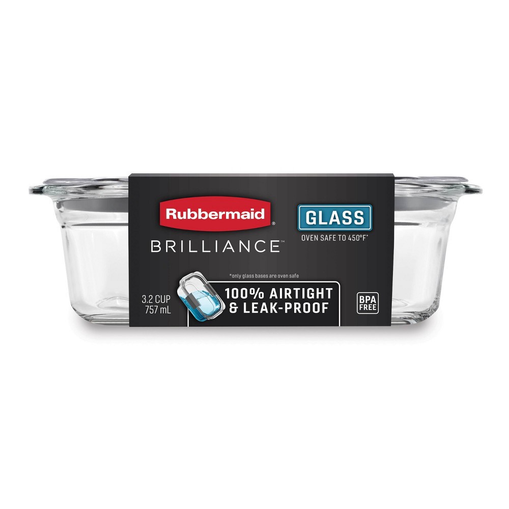 slide 3 of 8, Rubbermaid Brilliance 3.2-Cup Glass Food Storage Container with Lid, 1 ct