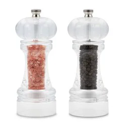 Cole & Mason Liverpool 5.5" Acrylic Salt and Pepper Grinder Set: Ceramic & Stainless Steel, 2-Piece, Clear