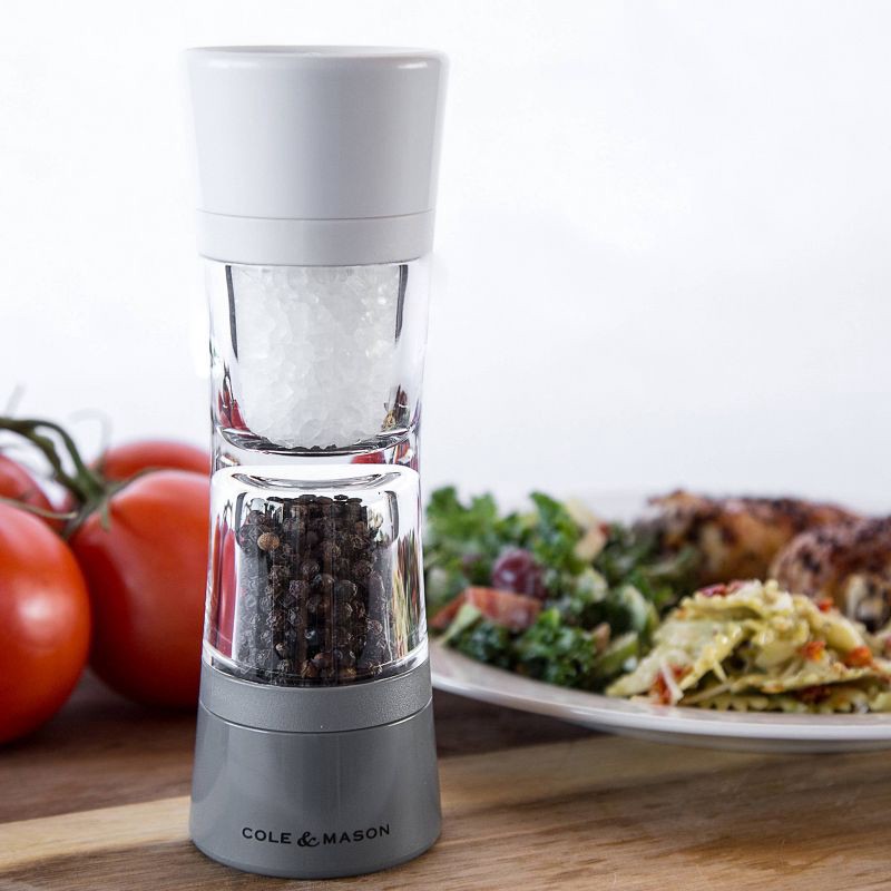 slide 7 of 12, Cole & Mason 8" Lincoln Duo Salt and Pepper Grinder: Ceramic, Clear, 2 Year Warranty, 7.44" Height, 89ml Capacity, 89 ml
