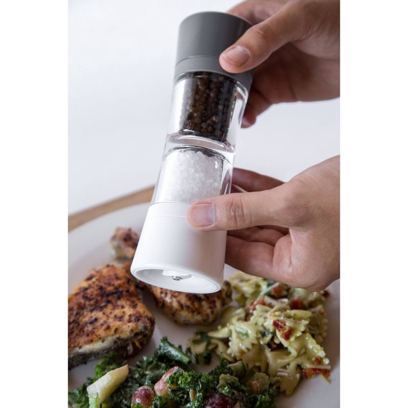 slide 9 of 12, Cole & Mason 8" Lincoln Duo Salt and Pepper Grinder: Ceramic, Clear, 2 Year Warranty, 7.44" Height, 89ml Capacity, 89 ml