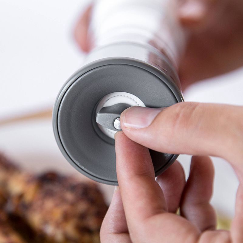 slide 11 of 12, Cole & Mason 8" Lincoln Duo Salt and Pepper Grinder: Ceramic, Clear, 2 Year Warranty, 7.44" Height, 89ml Capacity, 89 ml