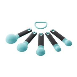 KitchenAid Measuring Spoons Aqua Sky: 5-Piece Set, Dishwasher-Safe, Polypropylene, Includes Teaspoon & Tablespoon