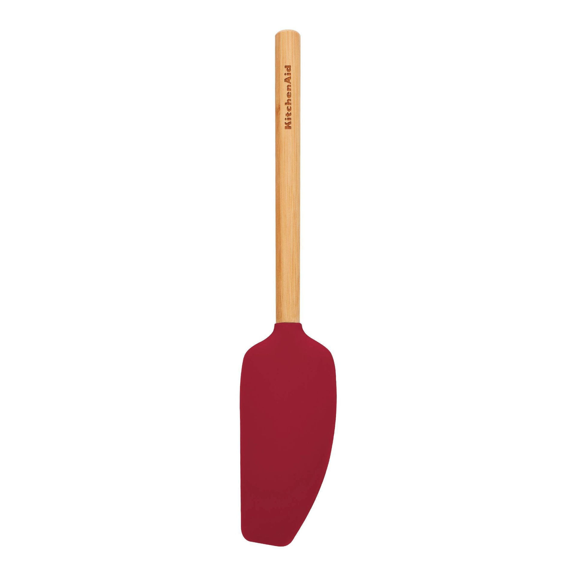 slide 1 of 1, KitchenAid Bamboo Handle Mixer Spatula Red, 1 ct