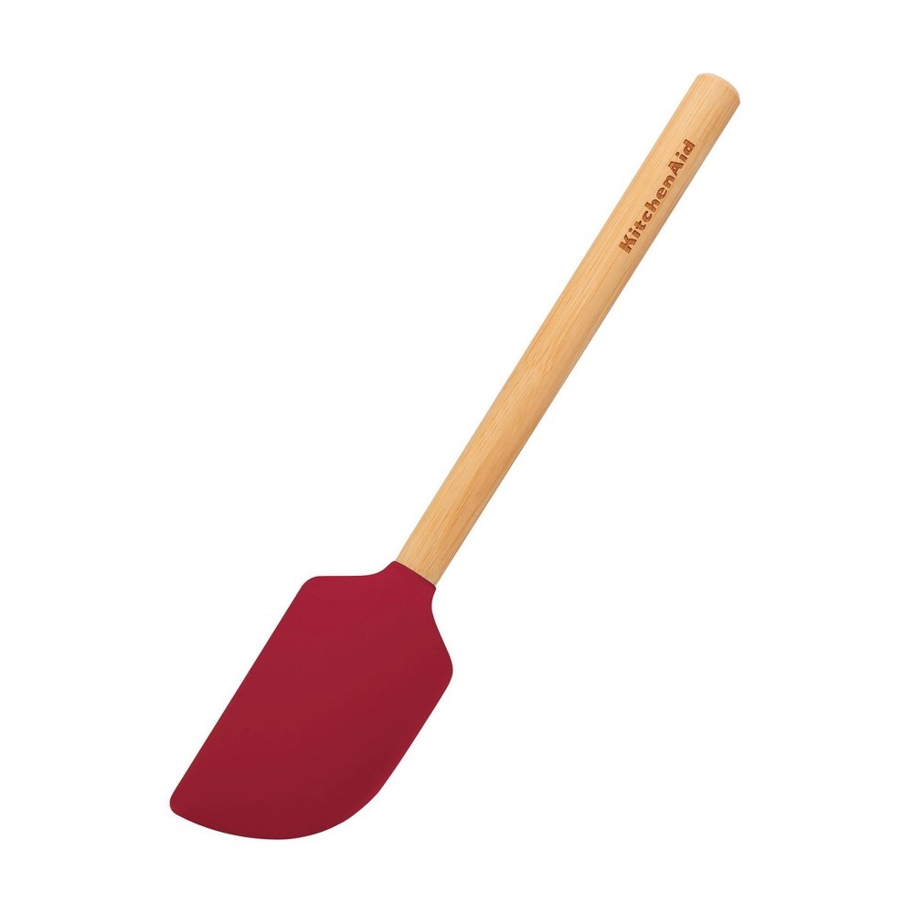 slide 2 of 3, KitchenAid Bamboo Handle Scraper Spatula Red, 1 ct