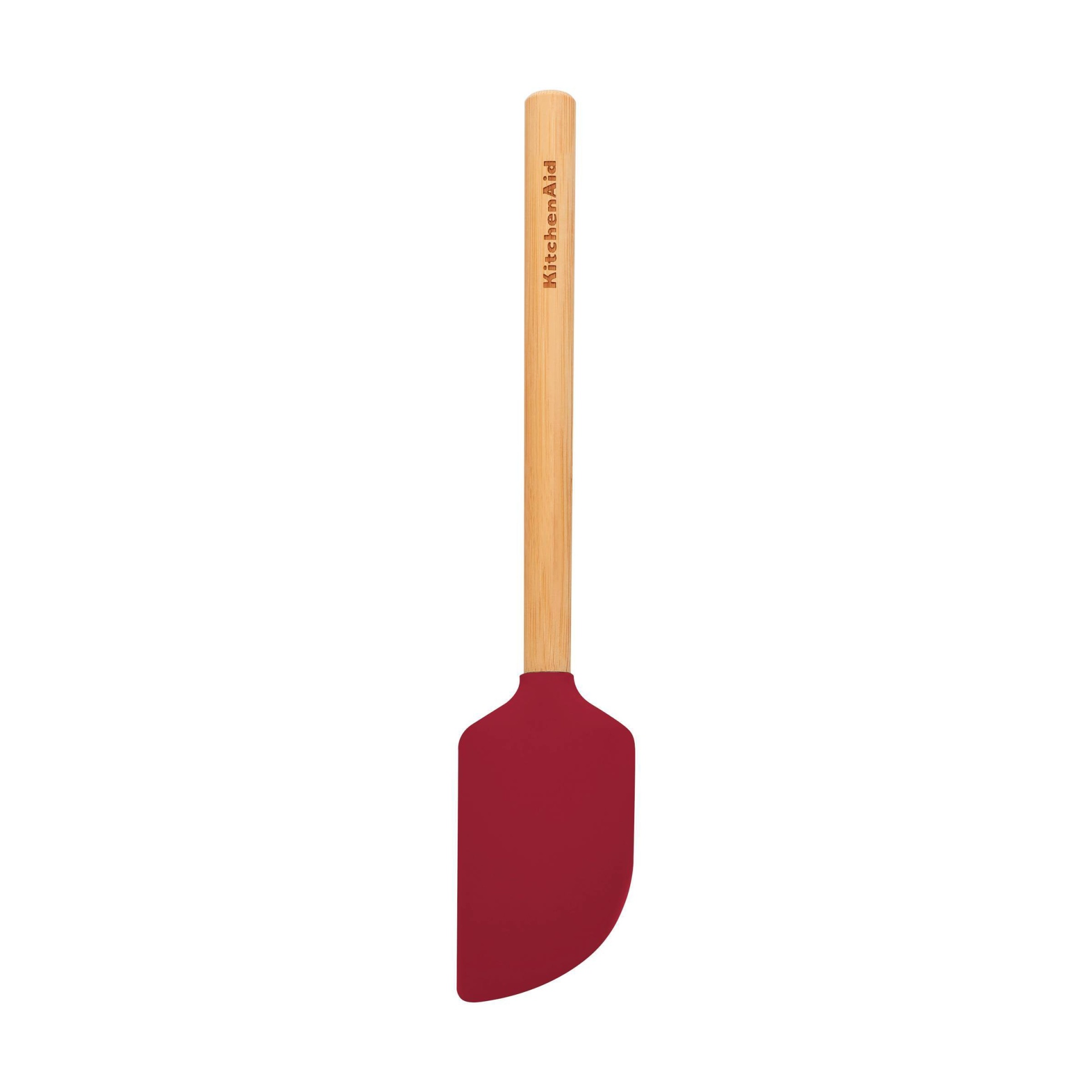 slide 1 of 3, KitchenAid Bamboo Handle Scraper Spatula Red, 1 ct