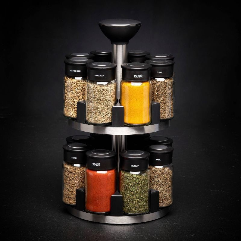 slide 2 of 11, Cole & Mason Brixham 16 Jar Round Stainless Steel Spice Rack, 1 ct