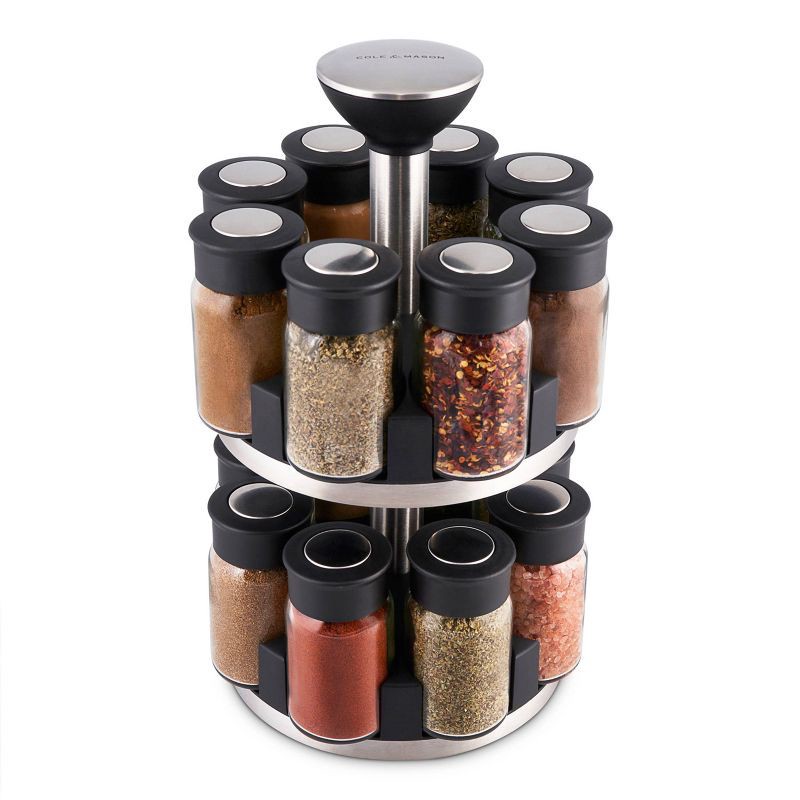 slide 11 of 11, Cole & Mason Brixham 16 Jar Round Stainless Steel Spice Rack, 1 ct