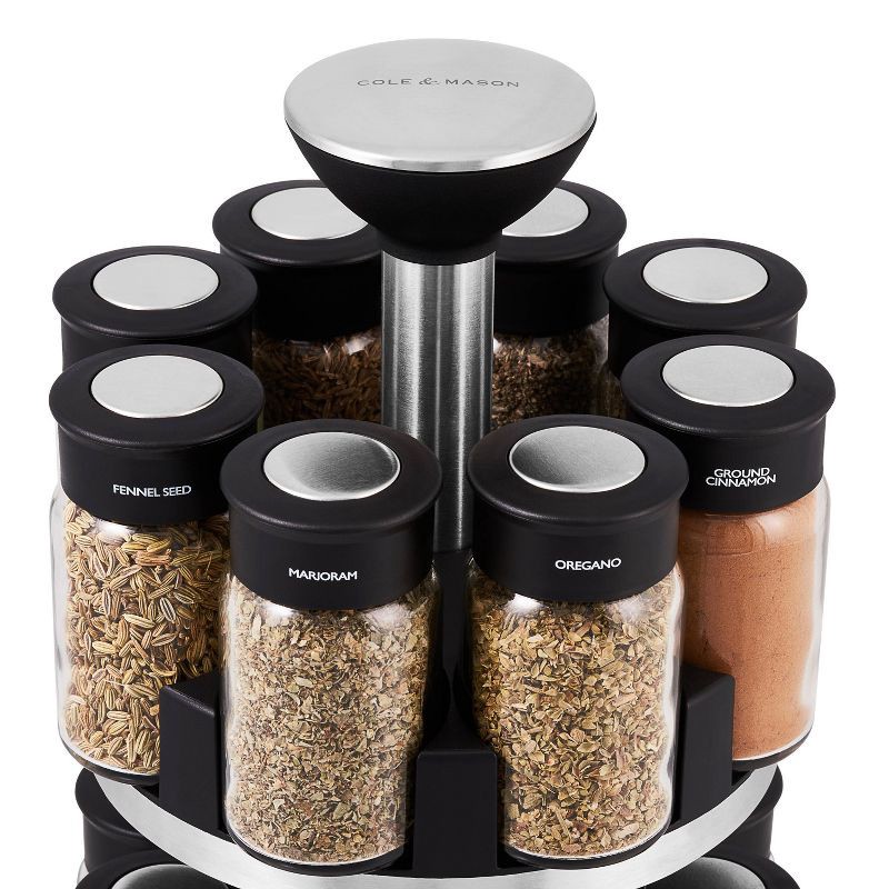 slide 3 of 11, Cole & Mason Brixham 16 Jar Round Stainless Steel Spice Rack, 1 ct