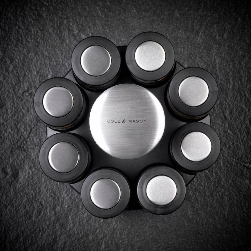 slide 9 of 11, Cole & Mason Brixham 16 Jar Round Stainless Steel Spice Rack, 1 ct