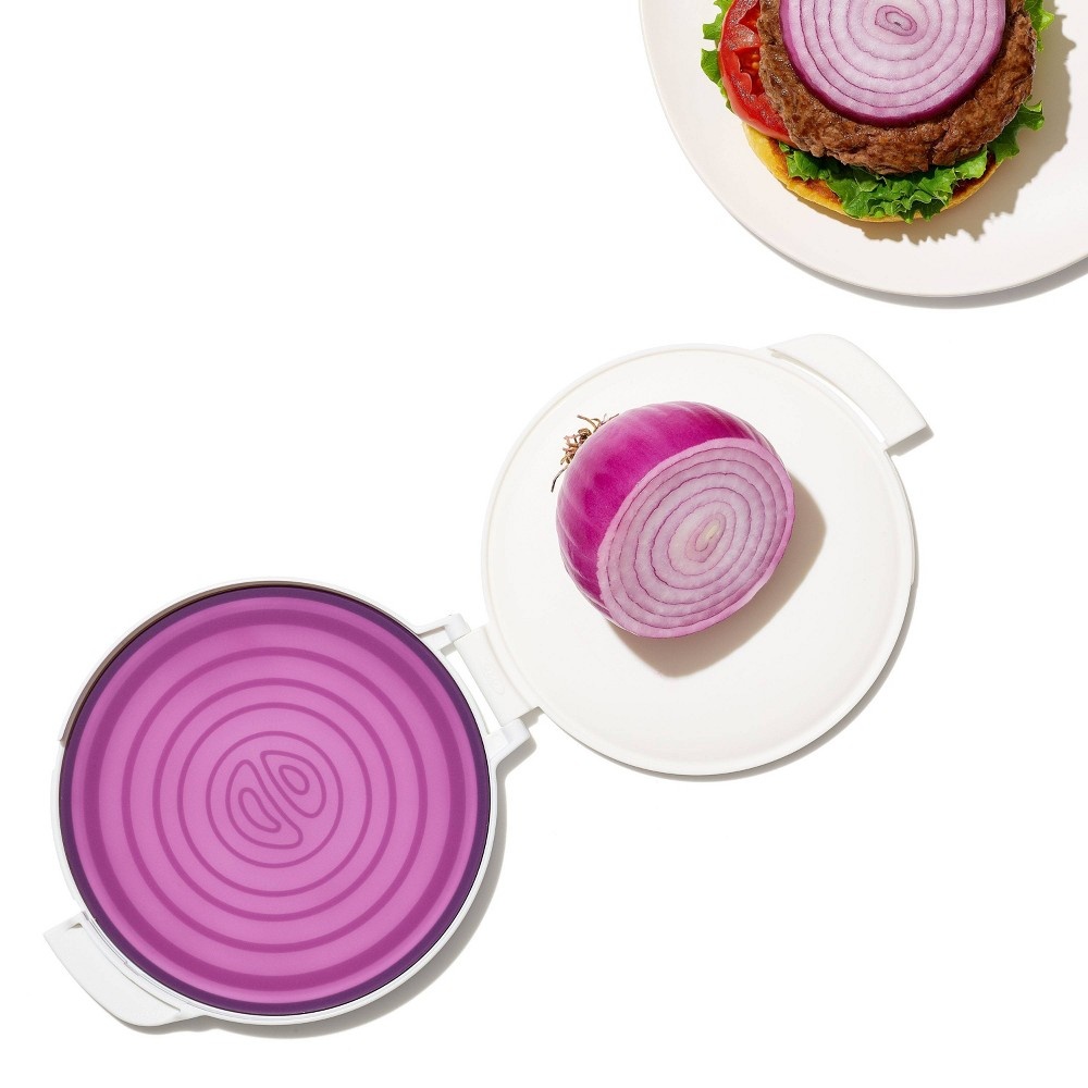 slide 2 of 8, OXO Cut and Keep Produce Savers - Onion, 1 ct