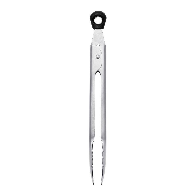 slide 2 of 6, OXO Mini Tongs: Stainless Steel Kitchen Tongs for Cooking & Serving, Small Metal Tongs, Dishwasher-Safe, 8.25" Length, 1 ct