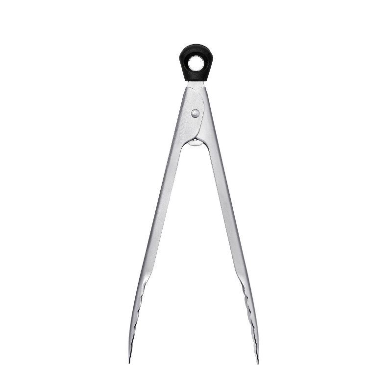 slide 3 of 6, OXO Mini Tongs: Stainless Steel Kitchen Tongs for Cooking & Serving, Small Metal Tongs, Dishwasher-Safe, 8.25" Length, 1 ct