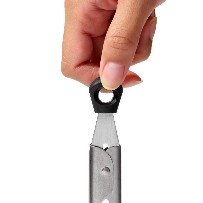 slide 4 of 6, OXO Mini Tongs: Stainless Steel Kitchen Tongs for Cooking & Serving, Small Metal Tongs, Dishwasher-Safe, 8.25" Length, 1 ct
