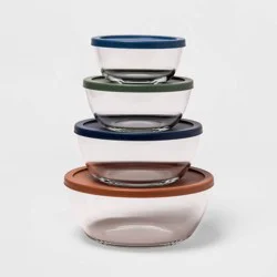 Set of 4 Glass Mixing bowls with Lids - Made By Design