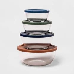 Set of 4 Glass Mixing bowls with Lids - Made By Design