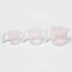 Liquid Measuring Cups - Room Essentials™: Clear Polypropylene, 32 oz Capacity, Dishwasher-Safe, Kitchen Essentials, 3-Piece Set