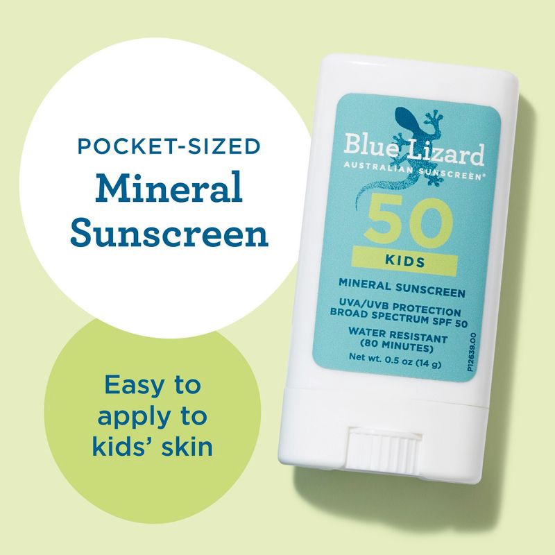 slide 4 of 6, Blue Lizard Kids' Mineral Sunscreen Stick for Face and Body - SPF 50+ - 0.5 oz, 0.5 oz