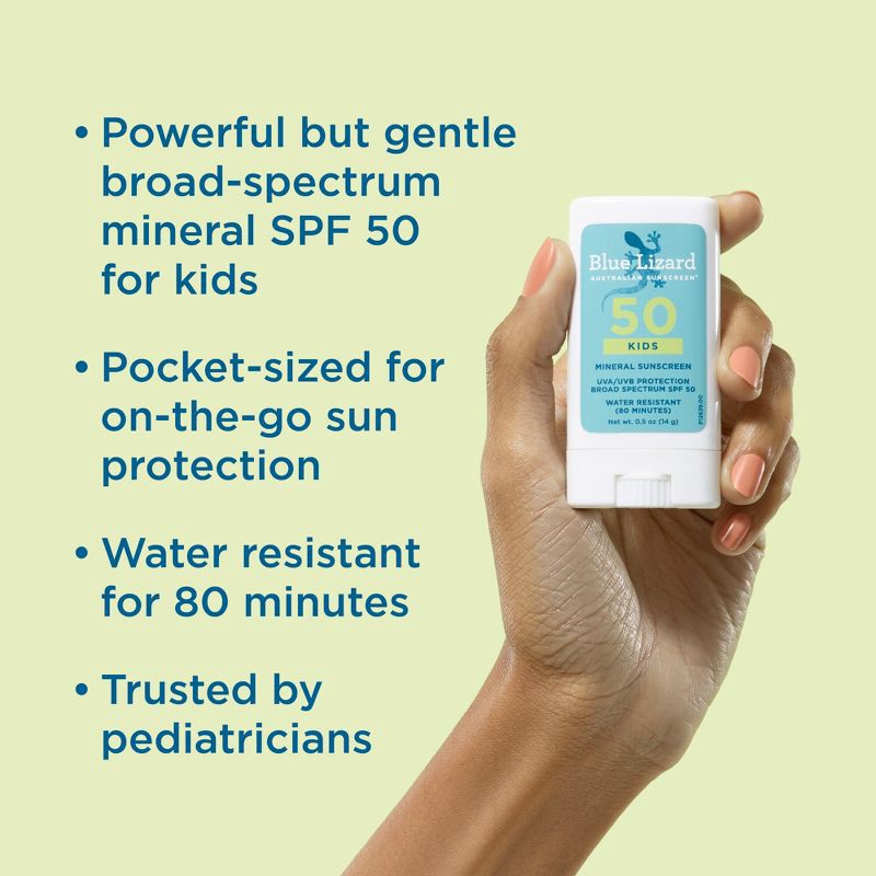 slide 5 of 6, Blue Lizard Kids' Mineral Sunscreen Stick for Face and Body - SPF 50+ - 0.5 oz, 0.5 oz