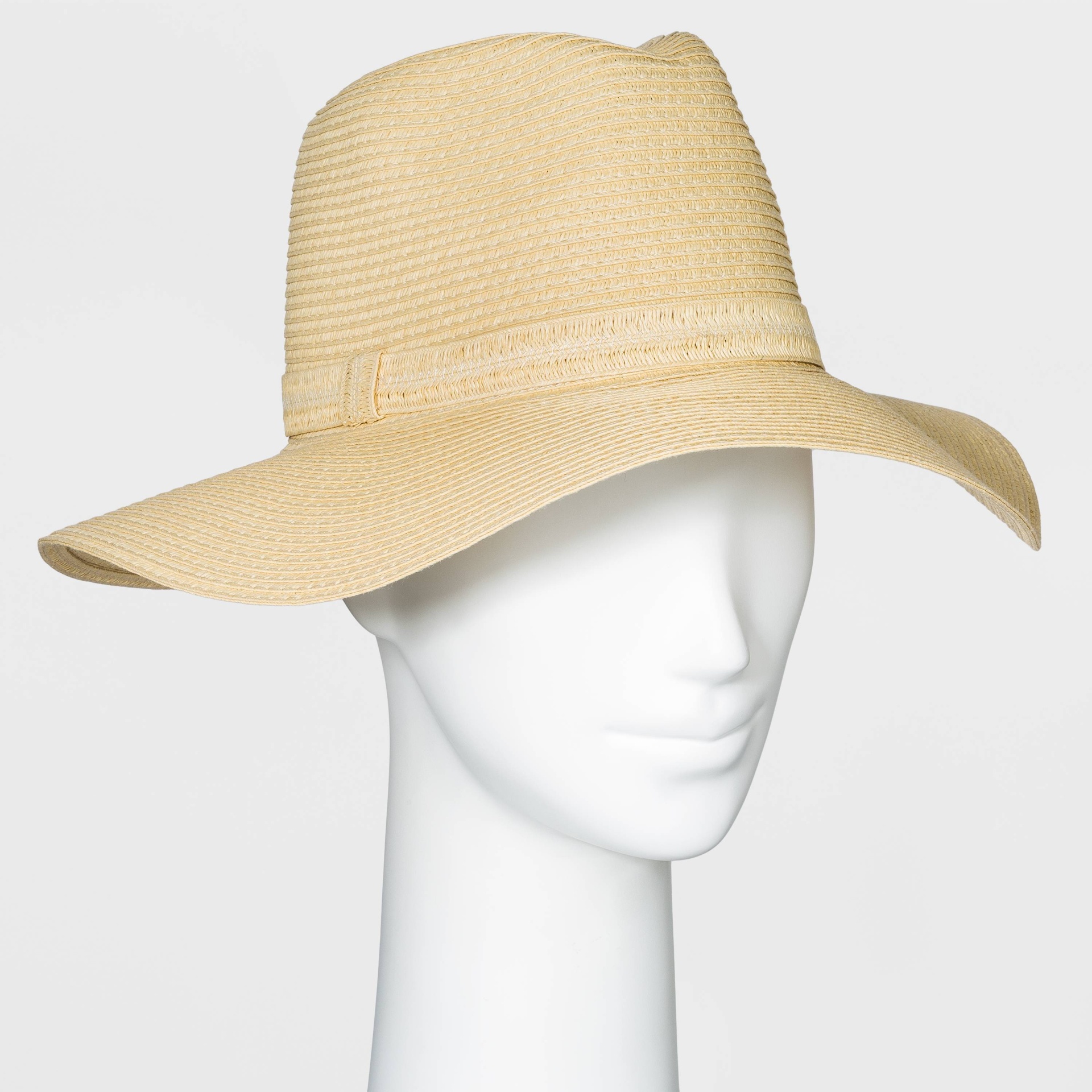 slide 1 of 1, Women's Packable Essential Straw Fedora Hat - A New Day One Size Natural, 1 ct