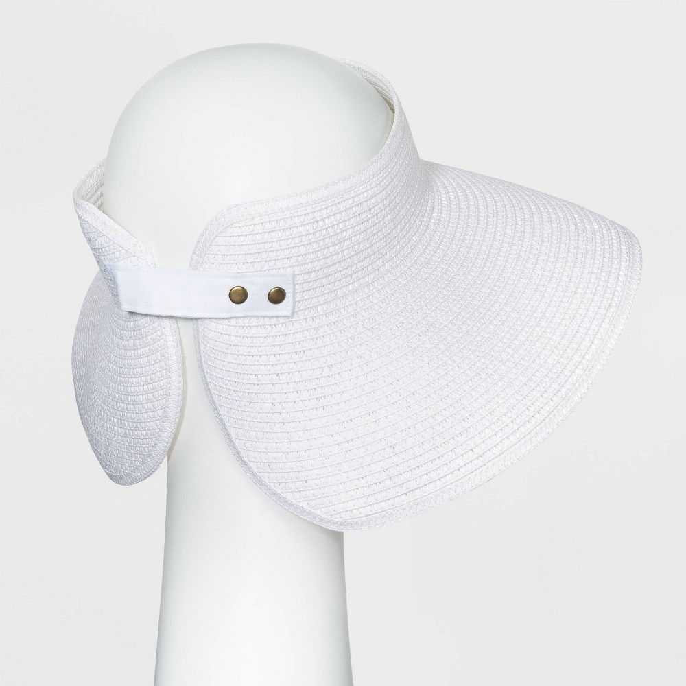 slide 2 of 3, Women's Straw Visor Hat - A New Day White One Size, 1 ct