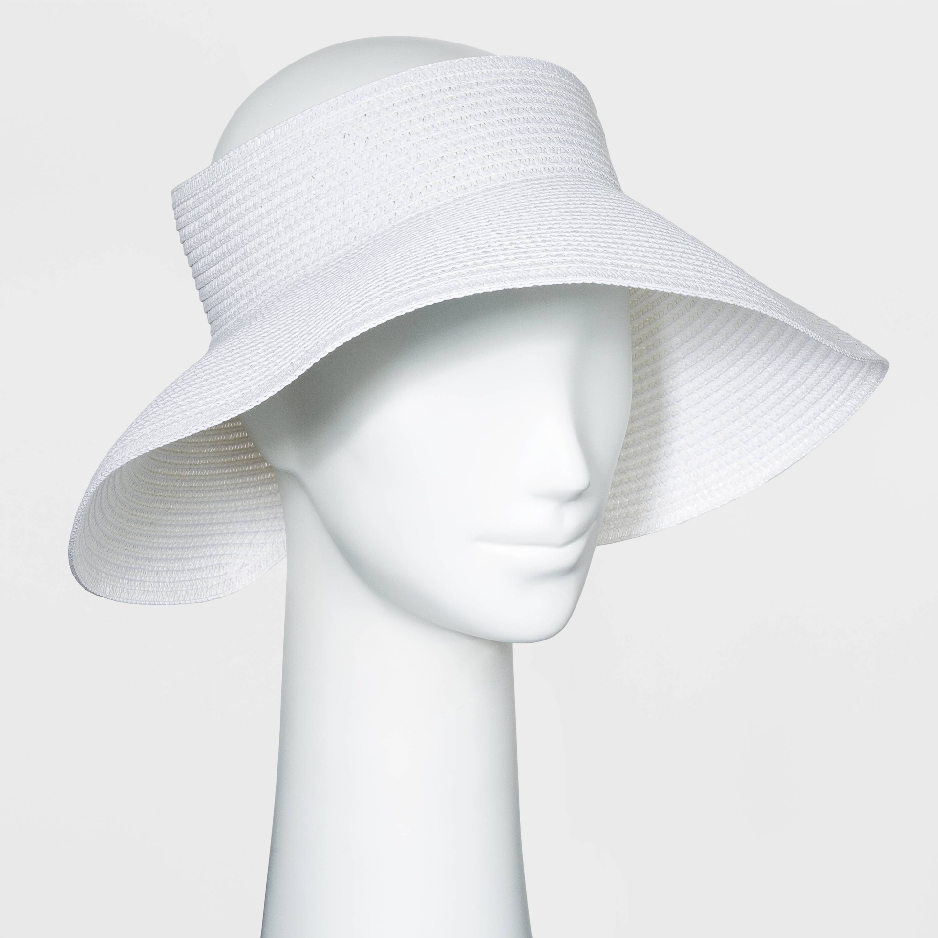 slide 1 of 3, Women's Straw Visor Hat - A New Day White One Size, 1 ct