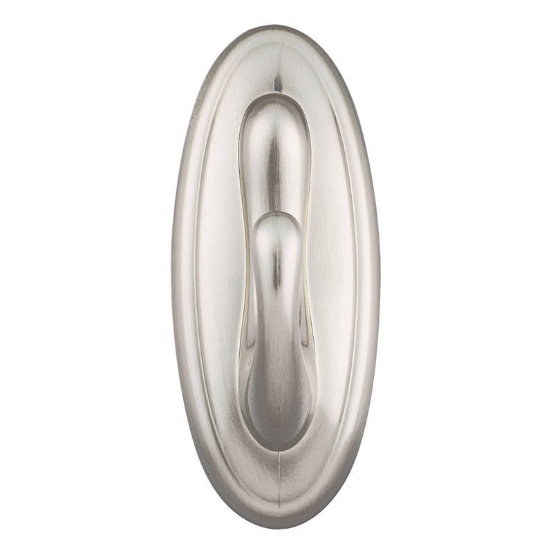 slide 2 of 9, 2pk Command Curtain Rod Hooks Brushed Nickel: No Drill Curtain Rod Brackets, Silver, 5lb Capacity, Plastic, 2ct, 2 ct, 5 lb, 2 ct