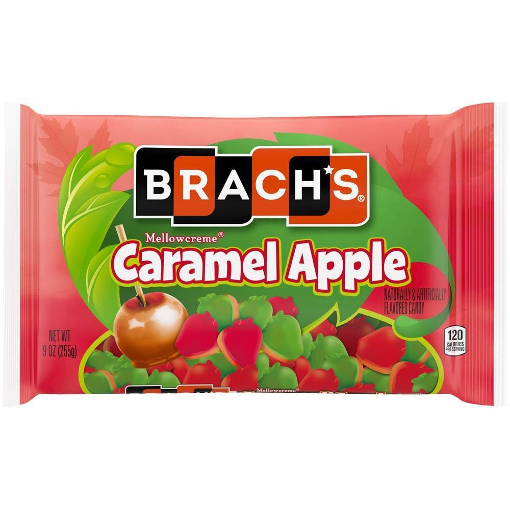 slide 1 of 4, Brach's Halloween Caramel Apple Mellow Creme Candy, 9 oz