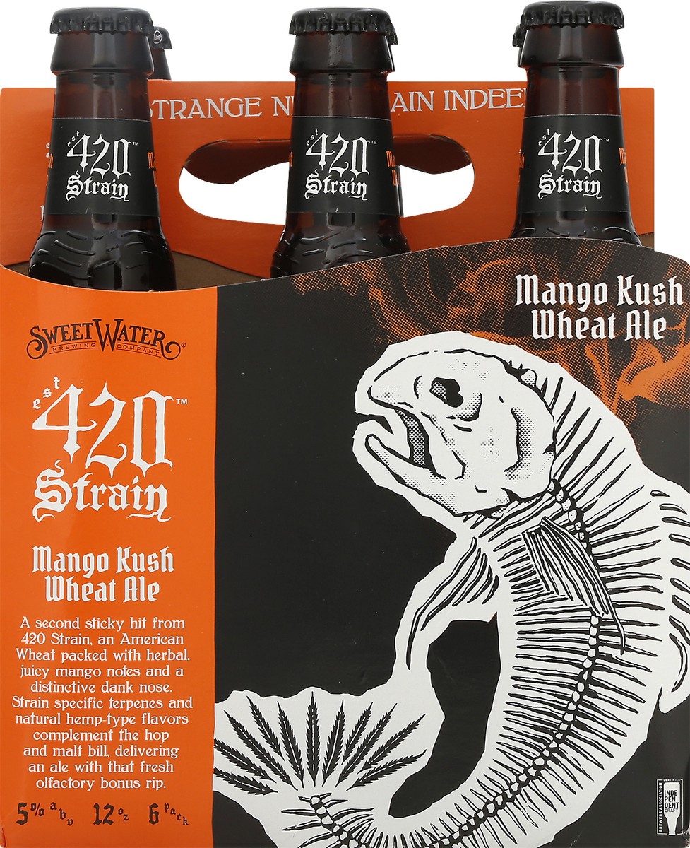 slide 5 of 10, SweetWater Brewing Co 420 Strain Wheat Ale 6 Pack Mango Kush Beer 6 ea, 6 ct; 12 fl oz