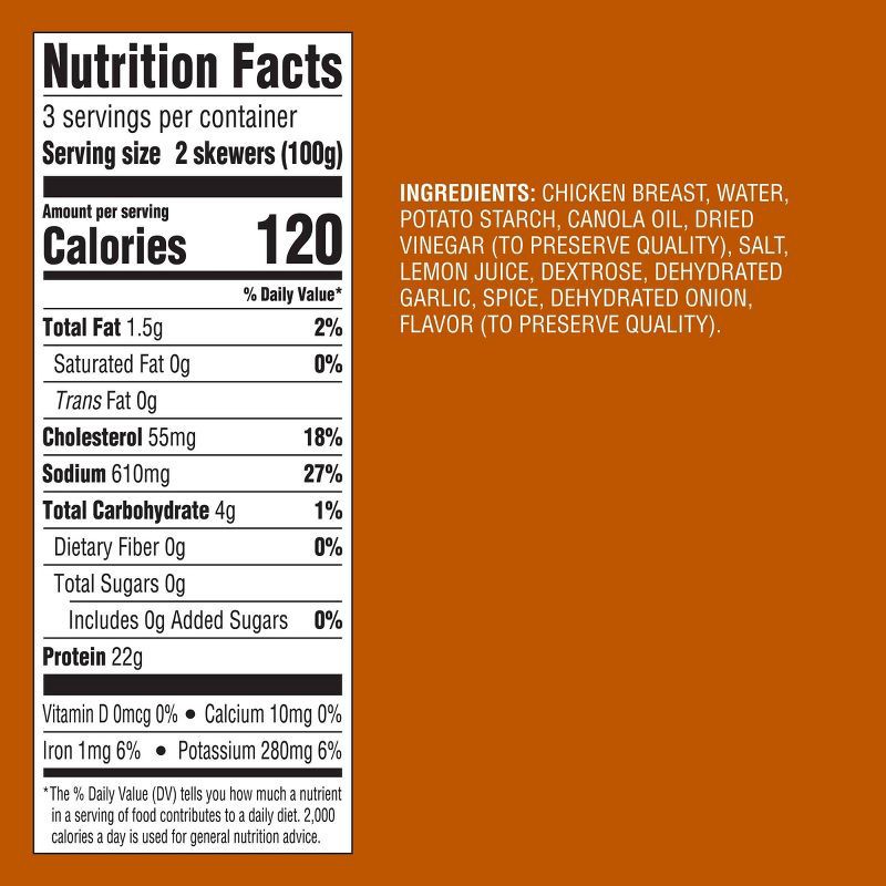 slide 5 of 5, Grilled Chicken Breast Skewers with Rotisserie-Style Seasonings - 6ct/10.5oz - Good & Gather™, 6 ct; 10.5 oz