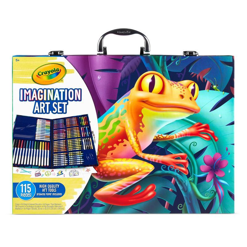 slide 1 of 6, Crayola 115pc Imagination Art Set with Case: Drawing & Coloring Kit for Creative Thinking, Includes Crayons & More, 115 ct