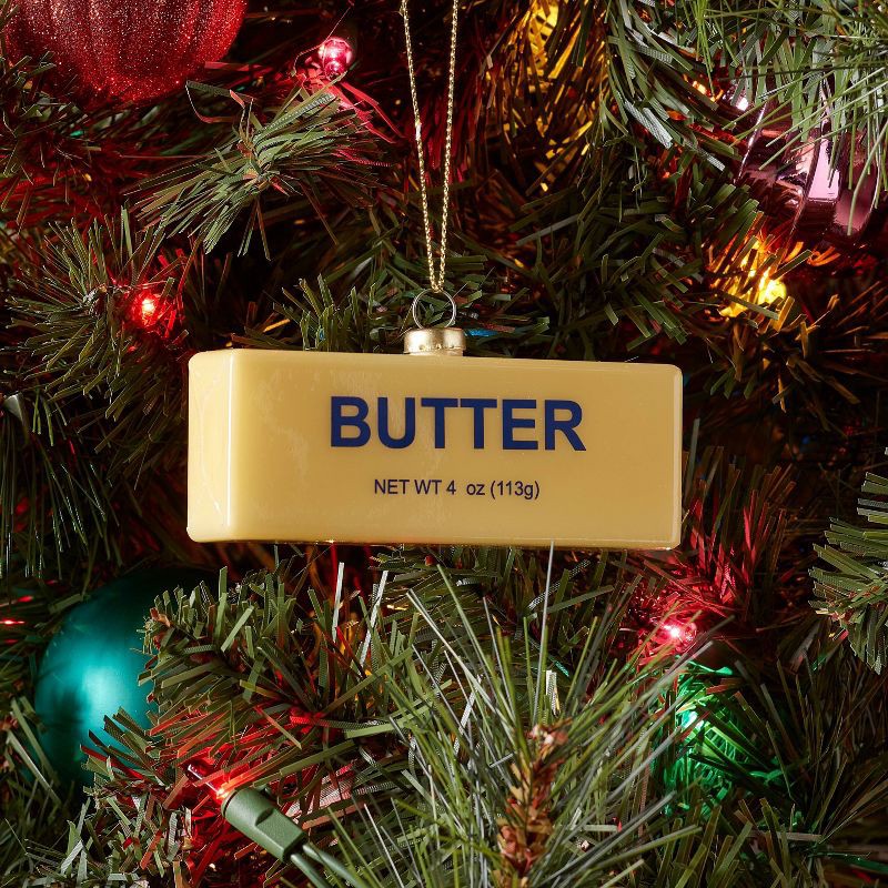 slide 2 of 3, Glass Butter Christmas Tree Ornament - Wondershop™: Novelty Kitchen Decor, Indoor Use, 1 ct
