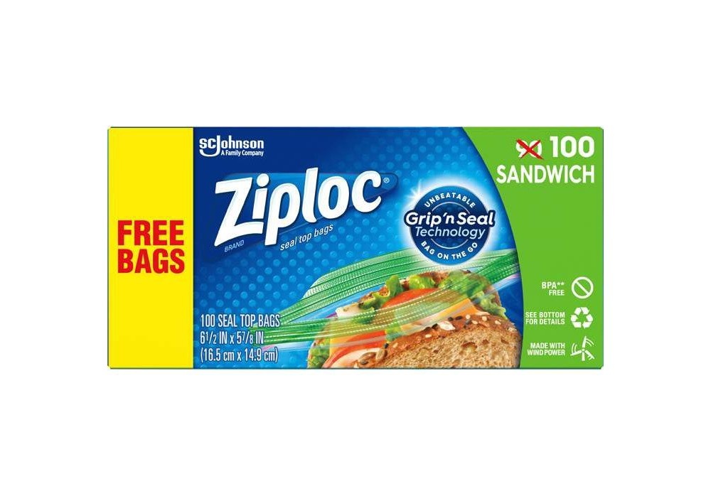 slide 5 of 7, Ziploc Sandwich Bag, 100 ct